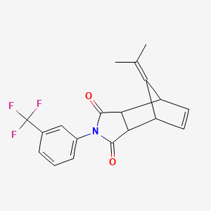 molecular formula C19H16F3NO2 B15015476 8-(propan-2-ylidene)-2-[3-(trifluoromethyl)phenyl]-3a,4,7,7a-tetrahydro-1H-4,7-methanoisoindole-1,3(2H)-dione 