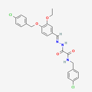 molecular formula C25H23Cl2N3O4 B15015493 N-(4-chlorobenzyl)-2-[(2E)-2-{4-[(4-chlorobenzyl)oxy]-3-ethoxybenzylidene}hydrazinyl]-2-oxoacetamide 