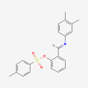 molecular formula C22H21NO3S B15015515 2-{(E)-[(3,4-dimethylphenyl)imino]methyl}phenyl 4-methylbenzenesulfonate 