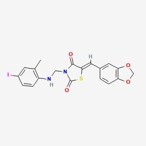 (5Z)-5-(1,3-benzodioxol-5-ylmethylidene)-3-{[(4-iodo-2-methylphenyl)amino]methyl}-1,3-thiazolidine-2,4-dione