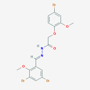 molecular formula C17H15Br3N2O4 B15015536 2-(4-bromo-2-methoxyphenoxy)-N'-[(E)-(3,5-dibromo-2-methoxyphenyl)methylidene]acetohydrazide 