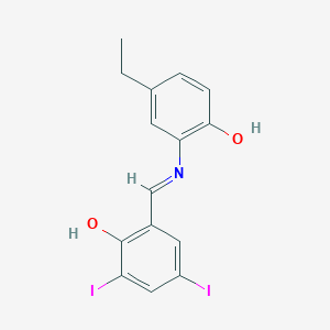 2-[(E)-[(5-Ethyl-2-hydroxyphenyl)imino]methyl]-4,6-diiodophenol