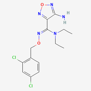 molecular formula C14H17Cl2N5O2 B15015582 4-amino-N'-[(2,4-dichlorobenzyl)oxy]-N,N-diethyl-1,2,5-oxadiazole-3-carboximidamide 