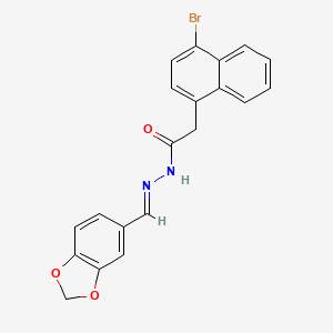 molecular formula C20H15BrN2O3 B15015603 N'-[(E)-1,3-benzodioxol-5-ylmethylidene]-2-(4-bromonaphthalen-1-yl)acetohydrazide 