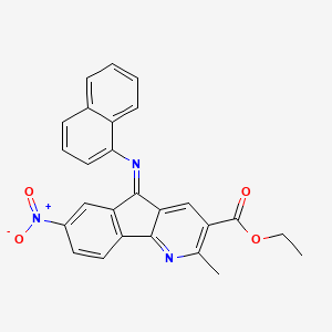 ethyl (5E)-2-methyl-5-(naphthalen-1-ylimino)-7-nitro-5H-indeno[1,2-b]pyridine-3-carboxylate