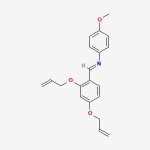 molecular formula C20H21NO3 B15015636 N-{(E)-[2,4-bis(prop-2-en-1-yloxy)phenyl]methylidene}-4-methoxyaniline 