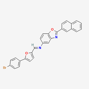 molecular formula C28H17BrN2O2 B15015638 N-{(E)-[5-(4-bromophenyl)furan-2-yl]methylidene}-2-(naphthalen-2-yl)-1,3-benzoxazol-5-amine 