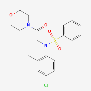 molecular formula C19H21ClN2O4S B15015654 N-(4-chloro-2-methylphenyl)-N-[2-(morpholin-4-yl)-2-oxoethyl]benzenesulfonamide 