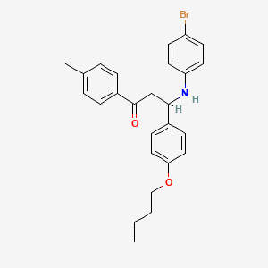 molecular formula C26H28BrNO2 B15015662 3-[(4-Bromophenyl)amino]-3-(4-butoxyphenyl)-1-(4-methylphenyl)propan-1-one 