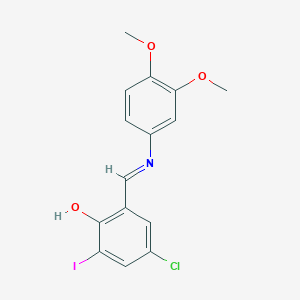 4-chloro-2-{(E)-[(3,4-dimethoxyphenyl)imino]methyl}-6-iodophenol