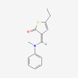 molecular formula C14H15NOS B15015713 (3Z)-5-ethyl-3-{[methyl(phenyl)amino]methylene}thiophen-2(3H)-one 