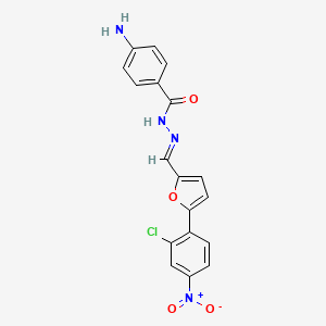 molecular formula C18H13ClN4O4 B15015748 4-Amino-N'-[(E)-[5-(2-chloro-4-nitrophenyl)furan-2-YL]methylidene]benzohydrazide 