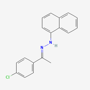 molecular formula C18H15ClN2 B15015753 (1E)-1-[1-(4-chlorophenyl)ethylidene]-2-(naphthalen-1-yl)hydrazine 