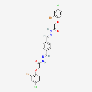 molecular formula C24H18Br2Cl2N4O4 B15015754 N',N''-[benzene-1,4-diyldi(E)methylylidene]bis[2-(2-bromo-4-chlorophenoxy)acetohydrazide] 