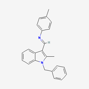 molecular formula C24H22N2 B15015768 N-[(E)-(1-benzyl-2-methyl-1H-indol-3-yl)methylidene]-4-methylaniline 