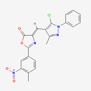 (4Z)-4-[(5-chloro-3-methyl-1-phenyl-1H-pyrazol-4-yl)methylidene]-2-(4-methyl-3-nitrophenyl)-1,3-oxazol-5(4H)-one