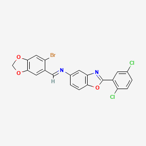 N-[(E)-(6-bromo-1,3-benzodioxol-5-yl)methylidene]-2-(2,5-dichlorophenyl)-1,3-benzoxazol-5-amine