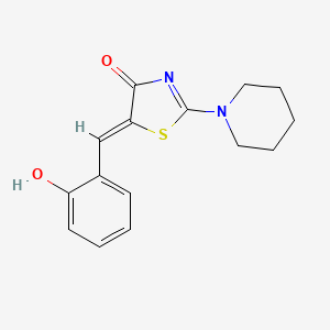 molecular formula C15H16N2O2S B15015858 (5Z)-5-(2-hydroxybenzylidene)-2-(piperidin-1-yl)-1,3-thiazol-4(5H)-one 