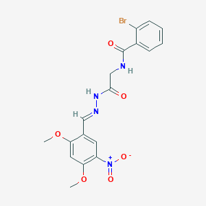 2-Bromo-N-({N'-[(E)-(2,4-dimethoxy-5-nitrophenyl)methylidene]hydrazinecarbonyl}methyl)benzamide