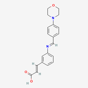 molecular formula C20H20N2O3 B15015878 (2E)-3-[3-({(E)-[4-(morpholin-4-yl)phenyl]methylidene}amino)phenyl]prop-2-enoic acid 