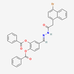 2-(Benzoyloxy)-4-[(E)-{[2-(4-bromonaphthalen-1-YL)acetamido]imino}methyl]phenyl benzoate