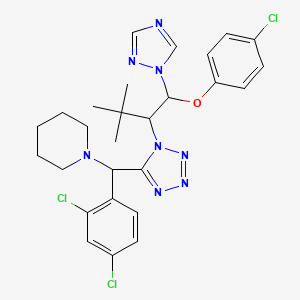 1-[{1-[1-(4-chlorophenoxy)-3,3-dimethyl-1-(1H-1,2,4-triazol-1-yl)butan-2-yl]-1H-tetrazol-5-yl}(2,4-dichlorophenyl)methyl]piperidine