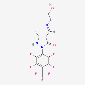 4-{(E)-[(2-hydroxyethyl)imino]methyl}-5-methyl-2-[2,3,5,6-tetrafluoro-4-(trifluoromethyl)phenyl]-1,2-dihydro-3H-pyrazol-3-one