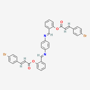 molecular formula C38H26Br2N2O4 B15015977 2-{(E)-[(4-{[(Z)-(2-{[(2E)-3-(4-bromophenyl)prop-2-enoyl]oxy}phenyl)methylidene]amino}phenyl)imino]methyl}phenyl (2E)-3-(4-bromophenyl)prop-2-enoate 