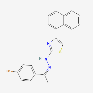 molecular formula C21H16BrN3S B15015978 2-{(2Z)-2-[1-(4-bromophenyl)ethylidene]hydrazinyl}-4-(naphthalen-1-yl)-1,3-thiazole 