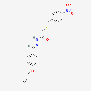 molecular formula C19H19N3O4S B15016011 2-[(4-nitrobenzyl)sulfanyl]-N'-{(E)-[4-(prop-2-en-1-yloxy)phenyl]methylidene}acetohydrazide 