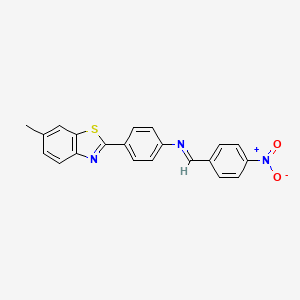 molecular formula C21H15N3O2S B15016024 4-(6-methyl-1,3-benzothiazol-2-yl)-N-[(E)-(4-nitrophenyl)methylidene]aniline 