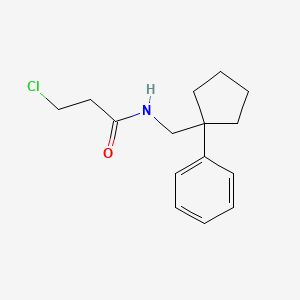 3-chloro-N-[(1-phenylcyclopentyl)methyl]propanamide