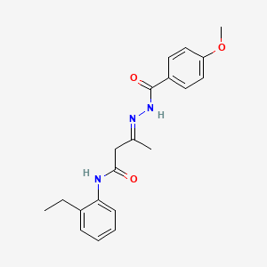 molecular formula C20H23N3O3 B15016042 3-(p-Anisoylhydrazono)-N-(2-ethylphenyl)butyramide 