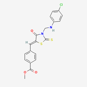 methyl 4-[(Z)-(3-{[(4-chlorophenyl)amino]methyl}-4-oxo-2-thioxo-1,3-thiazolidin-5-ylidene)methyl]benzoate