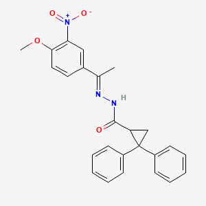 N'-[(1E)-1-(4-methoxy-3-nitrophenyl)ethylidene]-2,2-diphenylcyclopropanecarbohydrazide