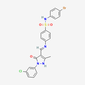 N-(4-bromophenyl)-4-({(E)-[1-(3-chlorophenyl)-3-methyl-5-oxo-1,5-dihydro-4H-pyrazol-4-ylidene]methyl}amino)benzenesulfonamide