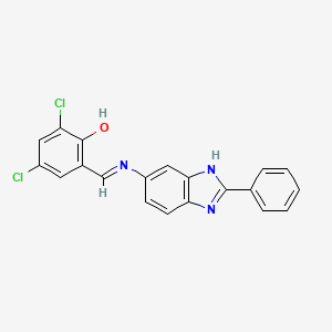 2,4-dichloro-6-{(E)-[(2-phenyl-1H-benzimidazol-5-yl)imino]methyl}phenol