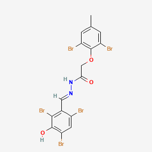 molecular formula C16H11Br5N2O3 B15016141 2-(2,6-dibromo-4-methylphenoxy)-N'-[(E)-(2,4,6-tribromo-3-hydroxyphenyl)methylidene]acetohydrazide 