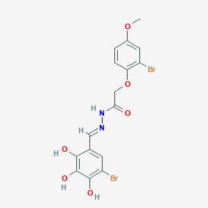 molecular formula C16H14Br2N2O6 B15016152 2-(2-bromo-4-methoxyphenoxy)-N'-[(E)-(5-bromo-2,3,4-trihydroxyphenyl)methylidene]acetohydrazide 