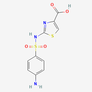 molecular formula C10H9N3O4S2 B1501616 2-[[(4-Aminophenyl)sulfonyl]amino]-4-thiazolecarboxylic acid 