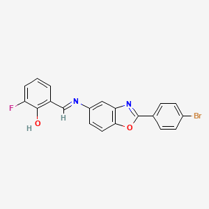 2-[(E)-{[2-(4-bromophenyl)-1,3-benzoxazol-5-yl]imino}methyl]-6-fluorophenol