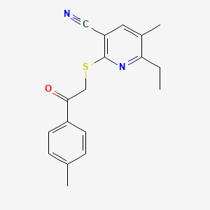 6-Ethyl-5-methyl-2-{[2-(4-methylphenyl)-2-oxoethyl]sulfanyl}pyridine-3-carbonitrile