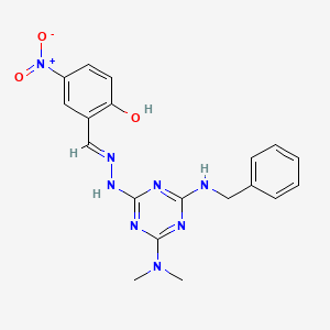 2-[(E)-{2-[4-(benzylamino)-6-(dimethylamino)-1,3,5-triazin-2-yl]hydrazinylidene}methyl]-4-nitrophenol