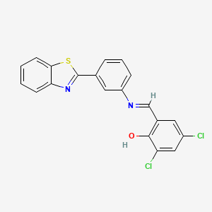 2-[(E)-{[3-(1,3-benzothiazol-2-yl)phenyl]imino}methyl]-4,6-dichlorophenol