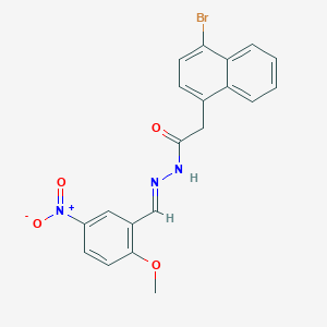 2-(4-bromonaphthalen-1-yl)-N'-[(E)-(2-methoxy-5-nitrophenyl)methylidene]acetohydrazide