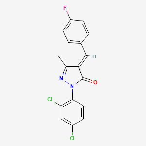 molecular formula C17H11Cl2FN2O B15016248 (4E)-2-(2,4-dichlorophenyl)-4-(4-fluorobenzylidene)-5-methyl-2,4-dihydro-3H-pyrazol-3-one 