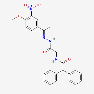 N-({N'-[(1E)-1-(4-Methoxy-3-nitrophenyl)ethylidene]hydrazinecarbonyl}methyl)-2,2-diphenylacetamide