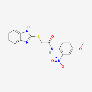 molecular formula C16H14N4O4S B15016300 2-(1H-benzimidazol-2-ylsulfanyl)-N-(4-methoxy-2-nitrophenyl)acetamide 