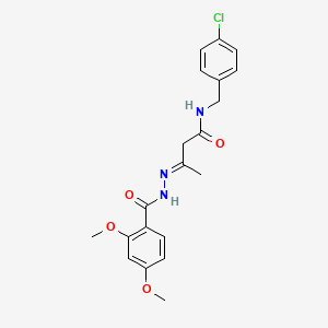 (3E)-N-(4-chlorobenzyl)-3-{2-[(2,4-dimethoxyphenyl)carbonyl]hydrazinylidene}butanamide