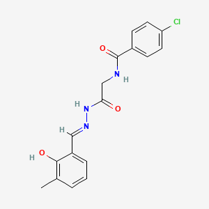 molecular formula C17H16ClN3O3 B15016322 4-Chloro-N-({N'-[(E)-(2-hydroxy-3-methylphenyl)methylidene]hydrazinecarbonyl}methyl)benzamide 